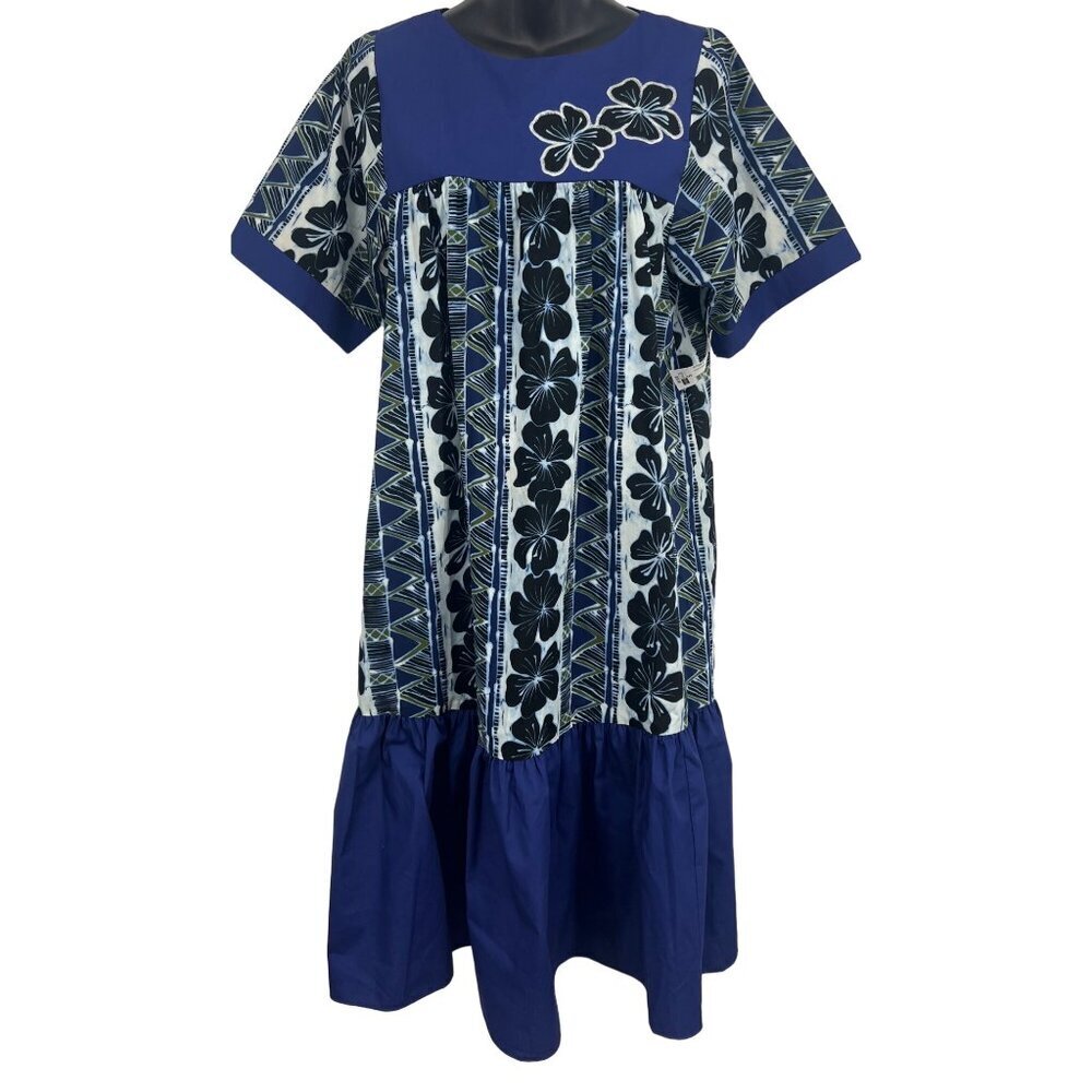 Good Times Women Aloha Hawaiian Dress Muumuu Small S Floral Short Sleeve NWT New
